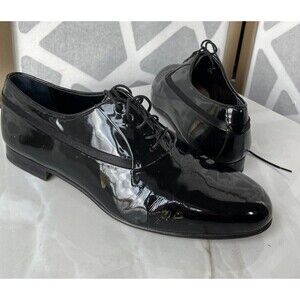 Mezlan Broadway Men 9 W Black Patent Leather Formal Tuxedo Oxford Dress Shoes